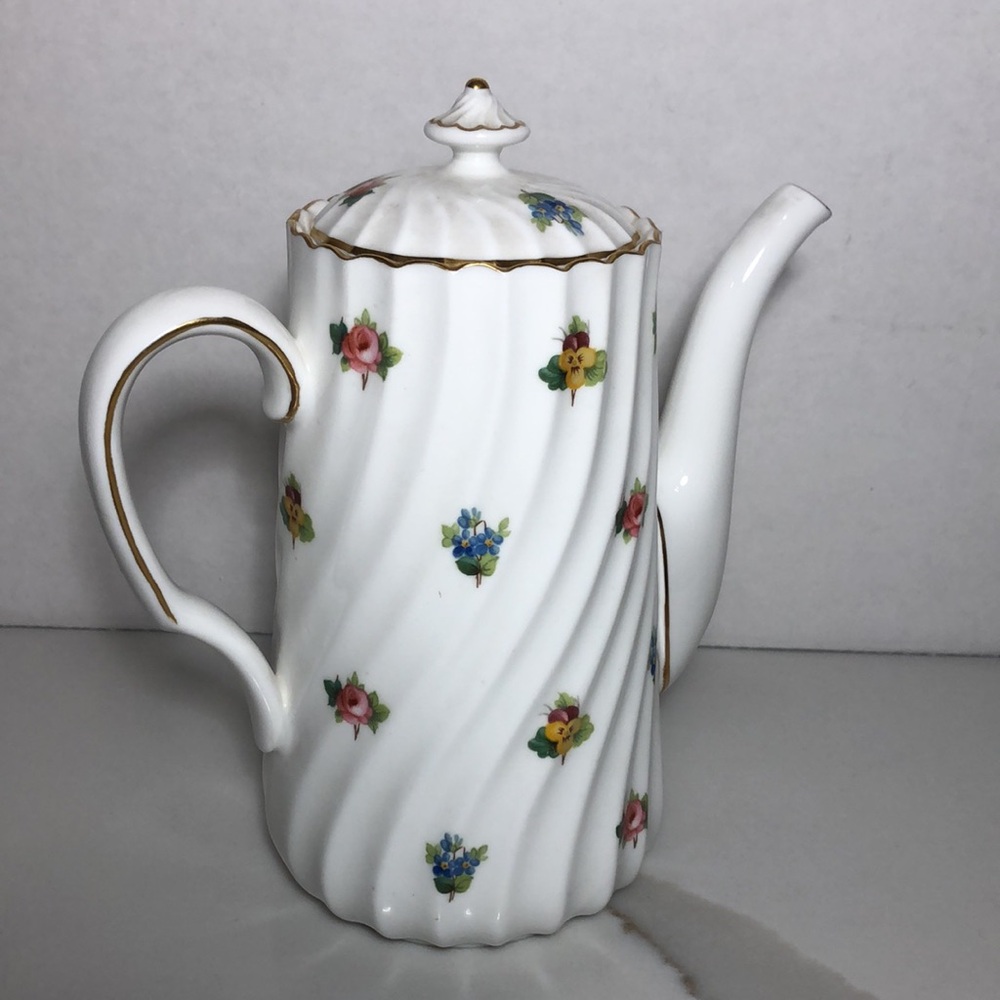 Coffee POT ENGLAND MINTONS Floral with Gold Accents - Picture 3 of 8